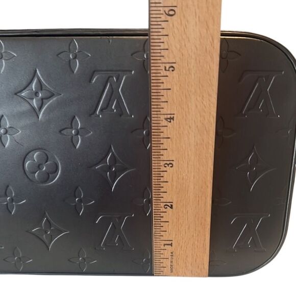 Louis Vuitton Stockton Matte Black Embossed Leather Shoulder Bag Tote CA0043 - Picture 13 of 16